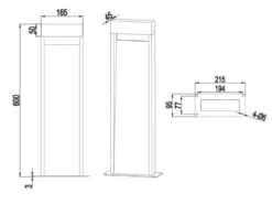 2er Set LED Pollerleuchten in Anthrazit & Holzoptik, Höhe 60cm