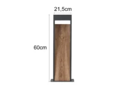 2er Set LED Pollerleuchten in Anthrazit & Holzoptik, Höhe 60cm