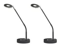 2er SET LED Schreibtischlampen Schwarz mit Dimmer, Höhe 60cm