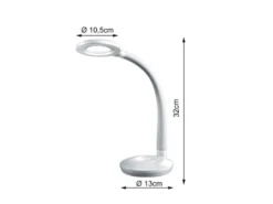 2er SET LED Schreibtischlampen Weiß, Flexgelenk & Sensordimmer, Höhe 32cm