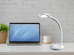 2er SET LED Schreibtischlampen Weiß, Flexgelenk & Sensordimmer, Höhe 32cm