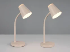 2er SET LED Schreibtischlampen Beige flexibel biegsam, Höhe 36cm