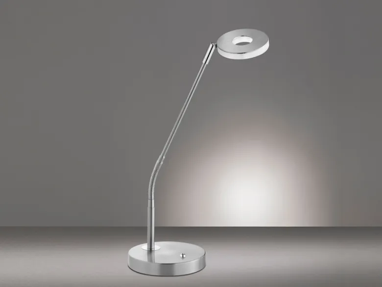 2er SET LED Schreibtischlampen Silber mit Dimmer, Höhe 60cm