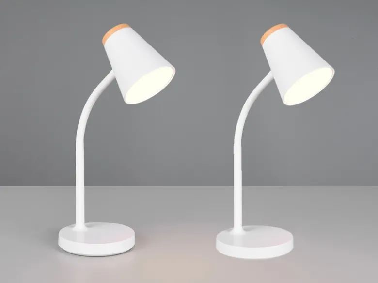 2er SET LED Schreibtischlampen Weiß flexibel biegsam, Höhe 36cm