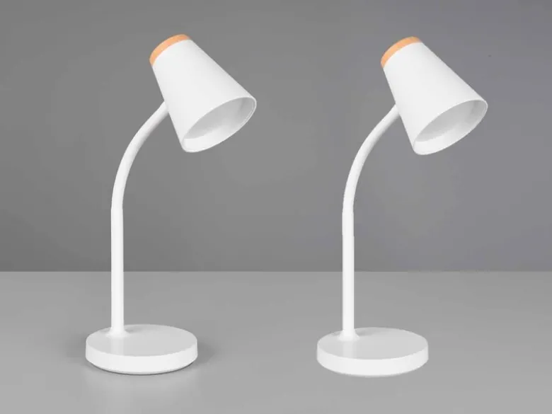 2er SET LED Schreibtischlampen Weiß flexibel biegsam, Höhe 36cm
