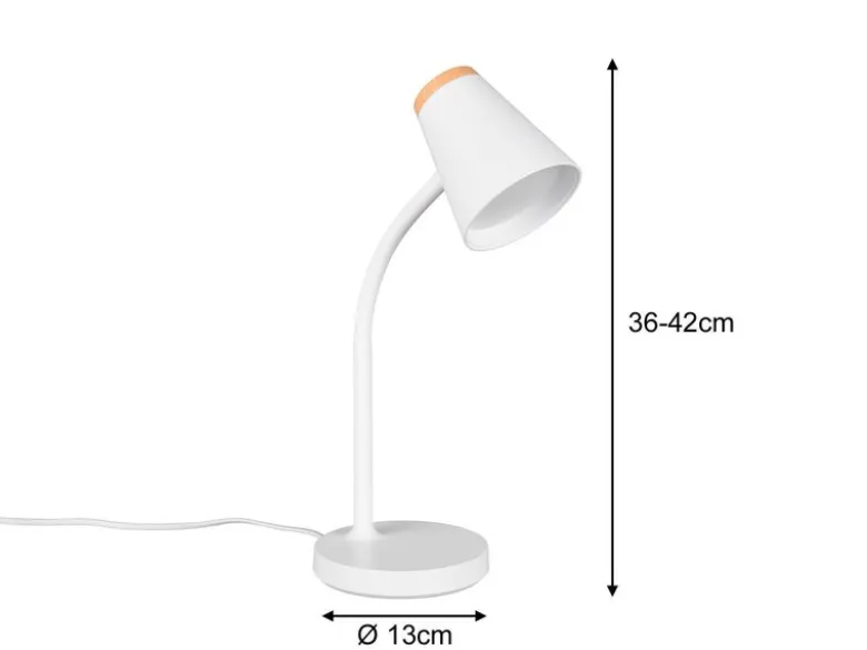 2er SET LED Schreibtischlampen Weiß flexibel biegsam, Höhe 36cm
