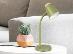 2er SET LED Schreibtischlampen Grün flexibel biegsam, Höhe 36cm