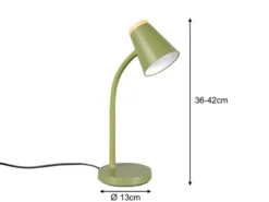 2er SET LED Schreibtischlampen Grün flexibel biegsam, Höhe 36cm