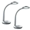 2er SET LED Schreibtischlampen Silber, Flexgelenk & Sensordimmer, Höhe 32cm