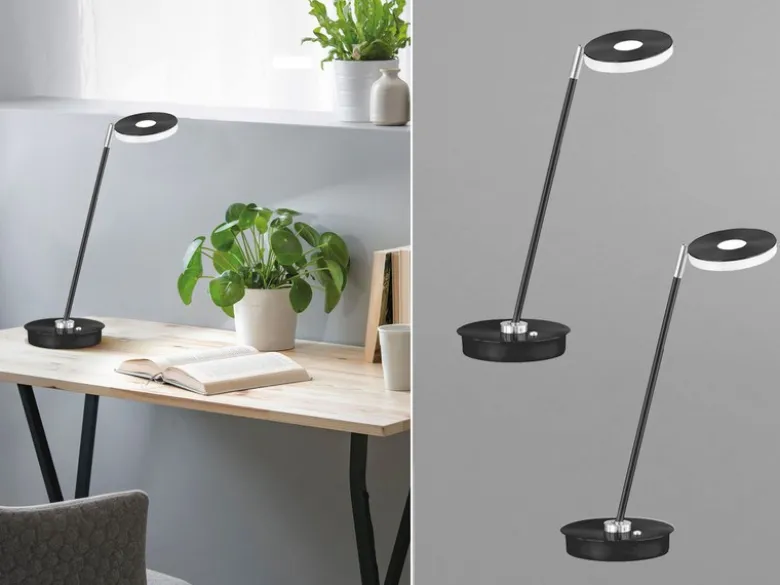 2er Set LED Schreibtischlampen Schwarz dimmbar, Höhe 46cm