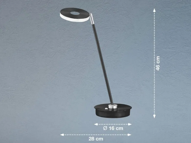 2er Set LED Schreibtischlampen Schwarz dimmbar, Höhe 46cm