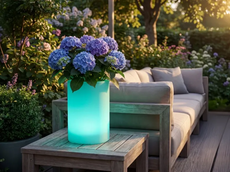 2er Set LED Solar Blumentopf mit RGBW Farbwechsel & Fernbedienung, Höhe 30cm