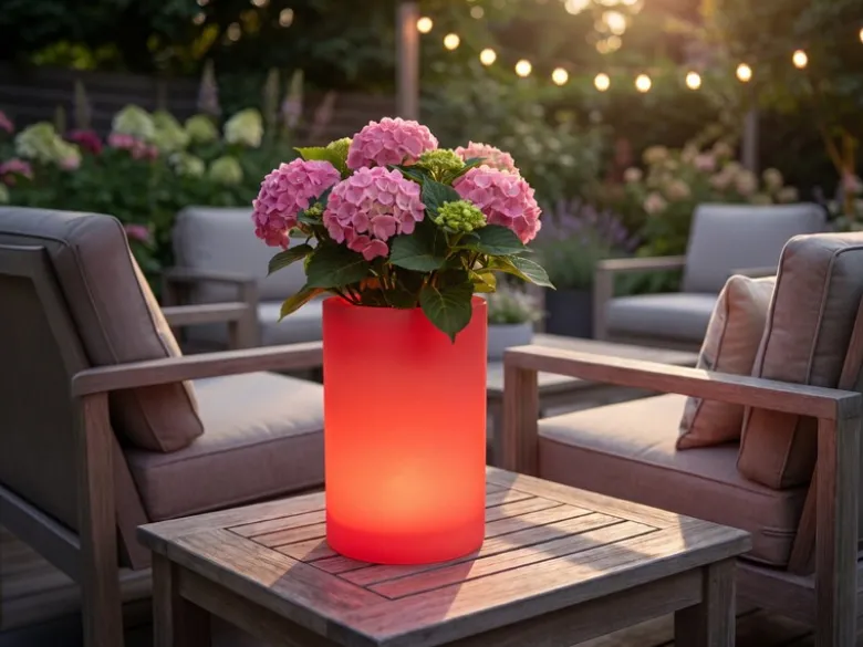 2er Set LED Solar Blumentopf mit RGBW Farbwechsel & Fernbedienung, Höhe 30cm