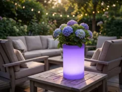 2er Set LED Solar Blumentopf mit RGBW Farbwechsel & Fernbedienung, Höhe 30cm