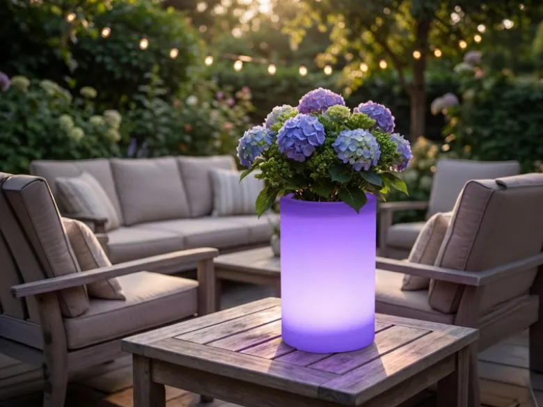 2er Set LED Solar Blumentopf mit RGBW Farbwechsel & Fernbedienung, Höhe 30cm