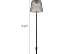 2er Set LED Solar Erdspießleuchten Rauchfarbig, Höhe 60cm