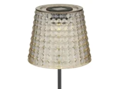 2er Set LED Solar Erdspießleuchten Rauchfarbig, Höhe 60cm