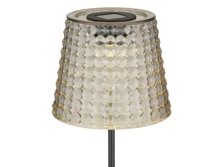 2er Set LED Solar Erdspießleuchten Rauchfarbig, Höhe 60cm