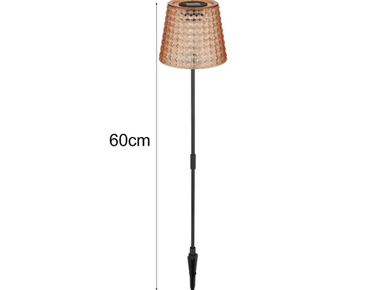 2er Set LED Solar Erdspießleuchten Bernsteinfarbig, Höhe 60cm
