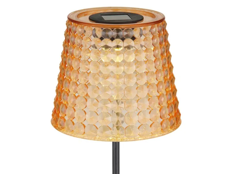 2er Set LED Solar Erdspießleuchten Bernsteinfarbig, Höhe 60cm