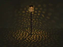 2er Set LED Solar Erdspießleuchten mit Dekorstanzungen in Silber-Blau, Höhe 70cm
