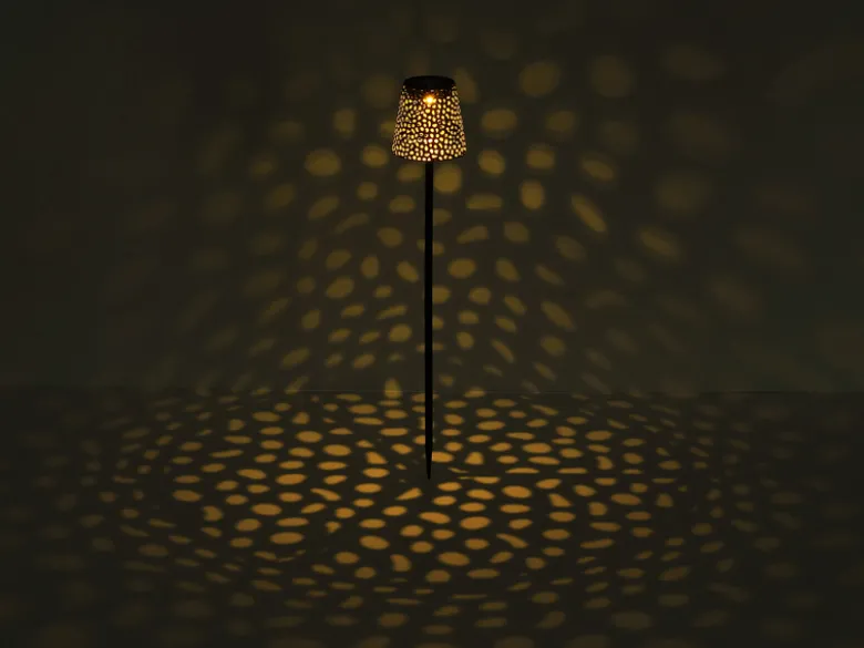 2er Set LED Solar Erdspießleuchten mit Dekorstanzungen in Silber-Blau, Höhe 70cm