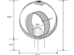 2er Set LED Solarleuchten Dekorstanzungen in Rostoptik & Crackleglas, Höhe 42cm