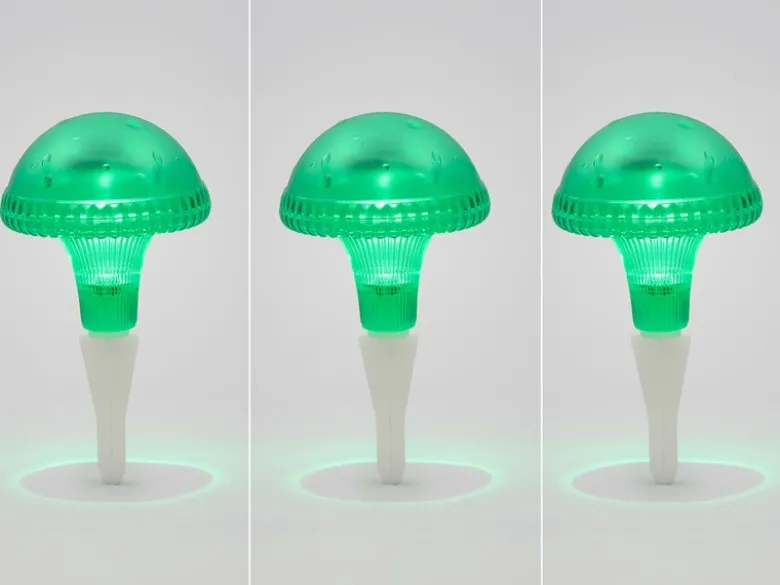 3-er Set LED Solarleuchten, Grün mit Erdspieß Höhe 27,5 cm