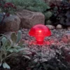 3-er Set LED Solarleuchten, Rot mit Erdspieß Höhe 27,5 cm