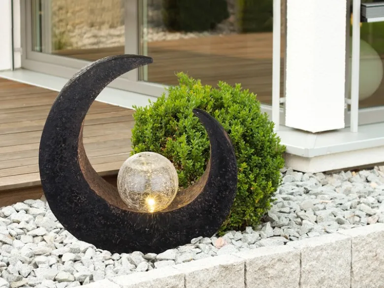 2er SET LED Solarleuchten Steinoptik mit Crackleglas, Höhe 30,5cm