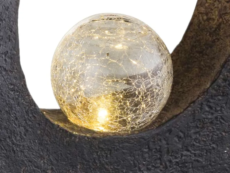 2er SET LED Solarleuchten Steinoptik mit Crackleglas, Höhe 30,5cm