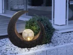 2er SET LED Solarleuchten Steinoptik mit Crackleglas, Höhe 30,5cm