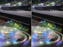 2er Set LED Solar Lichtschlauch für Außen mit RGB Beleuchtung, Länge 4,9 Meter