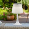 2er Set LED Solar Outdoor Tischleuchten Weiß, Höhe 36cm