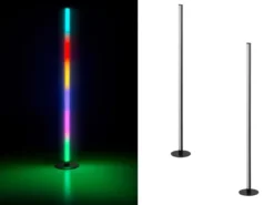 2er Set LED Stehleuchten mit Fernbedienung, RGB & Sound Control - H 115cm