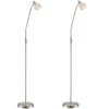 2er Set LED Stehleuchten mit Flexarm & satiniertem Glasschirm, Höhe 145cm
