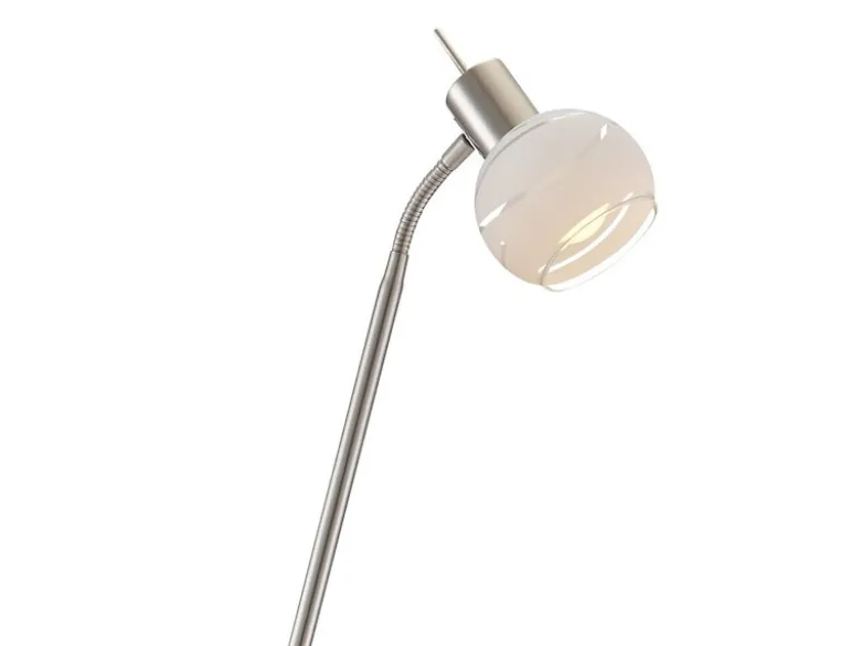 2er Set LED Stehleuchten mit Flexarm & satiniertem Glasschirm, Höhe 145cm