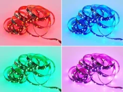 2er Set LED Streifen mit Fernbedienung, RGB Farbwechsel & Dimmer - 5 Meter