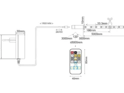 2er Set LED Streifen mit Fernbedienung & Dimmer, Lichtfarbe einstellbar - 5 M