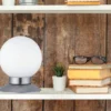 2er SET LED Tischlampen Silber Glasschirm Weiß, Touchdimmer, Höhe 13cm