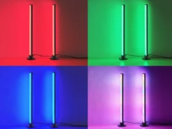 2er Set LED Tischleuchten BOY mit Fernbedienung, RGB & Sound Control - H 55cm