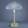 2er Set LED Tischleuchten dimmbar, Messing mit Glasschirm, Höhe 30cm
