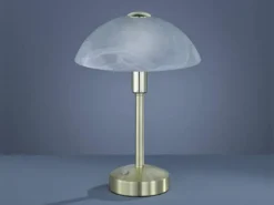 2er Set LED Tischleuchten dimmbar, Messing mit Glasschirm, Höhe 30cm