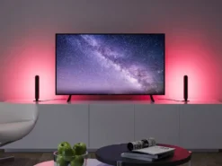 2er Set LED Tischleuchten GAME mit Fernbedienung, RGB & Sound Control - H 28cm