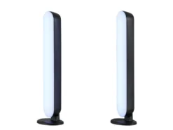 2er Set LED Tischleuchten GAME mit Fernbedienung, RGB & Sound Control - H 28cm