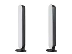 2er Set LED Tischleuchten GAME mit Fernbedienung, RGB & Sound Control - H 28cm