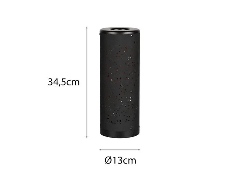 2er Set LED Tischleuchten mit Starlight Effekt, Stoff Schwarz Gold, Höhe 34cm