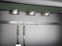 3er SET LED Unterbauleuchten ECCO dreieckig mit Schalter, Breite je 12,4cm