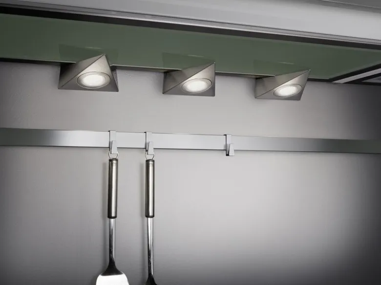 3er SET LED Unterbauleuchten ECCO dreieckig mit Schalter, Breite je 12,4cm
