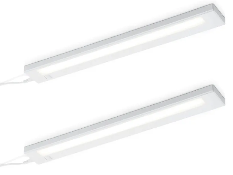 2er SET LED Unterbauleuchten flach mit 230V Direktanschluss, Länge 55cm